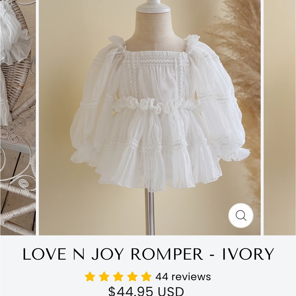 Love N Joy Ivory Romper